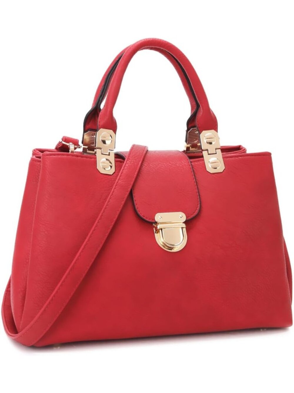 Stylish Vegan Leather Satchel Handbag - Medium Tote Purse with Top Handle